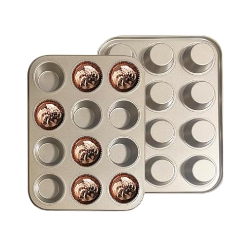 2er Set Muffinblech 12 Mulden (Gold)