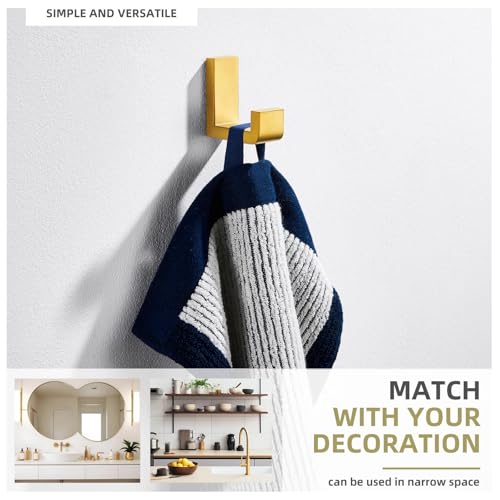 Towel Hook for Bathroom (1 Pack / Brushed Dark Gold)
