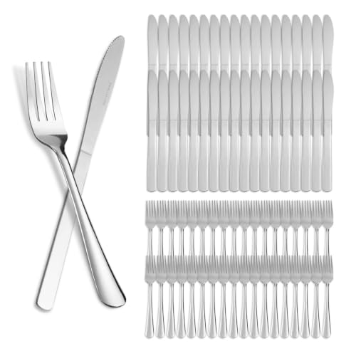 72 Pieces Stainless Steel forks and knives Dinner Flatware Set (72PCS Dinner Forks+ Dinner Knife)