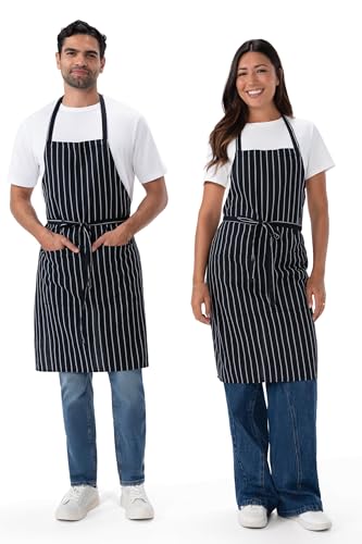Unisex Chef Apron (Chalk Stripe, 2 Pack)