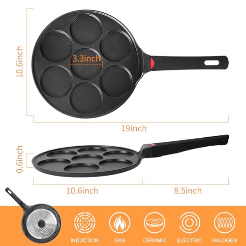 Pancake Pan Maker Nonstick Induction Compatible (7-cup)