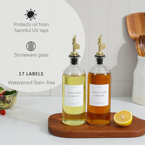 Olive Oil Dispenser for Kitchen (Transparent+Tray / 16 fl oz)