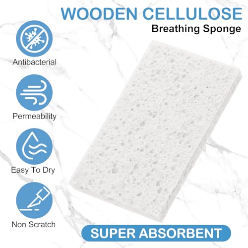 200 Pcs Sponges Bulk Sponges Kitchen Compressed Sponge (White)