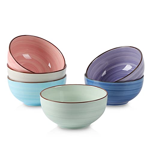 Ceramic 24 Oz Cereal Bowls Set (6 Count)