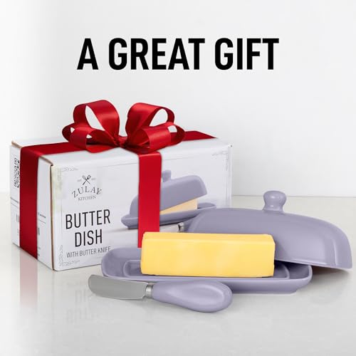 Zulay Butter Dish With Lid For Countertop (Periwinkle)