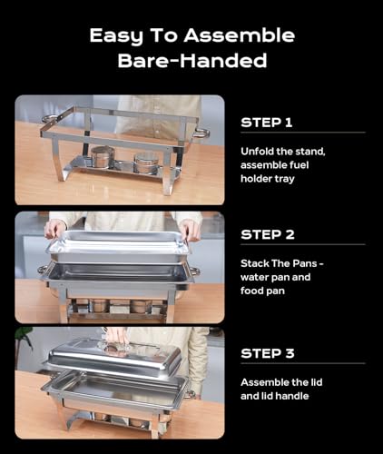 Chafing Dishes for Buffet 4 Pack (4 PACK / Silver)