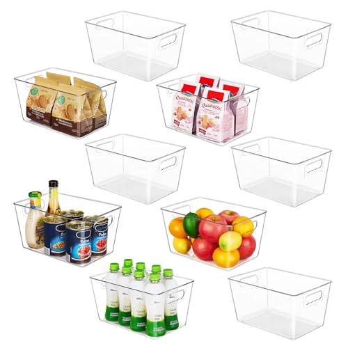Clear Pantry Storage Organizer Bins (10 Count)
