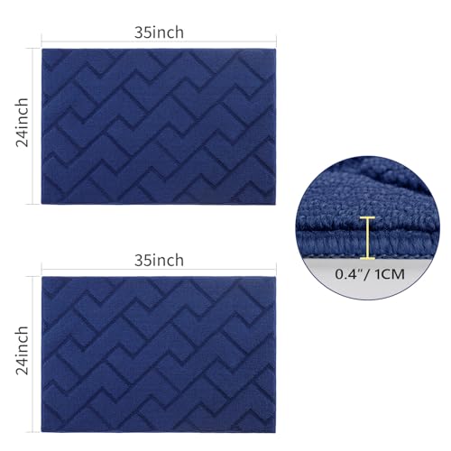 Indoor Door Mat (Navy Blue / 24"x35"+24"x35" (Rectangular))