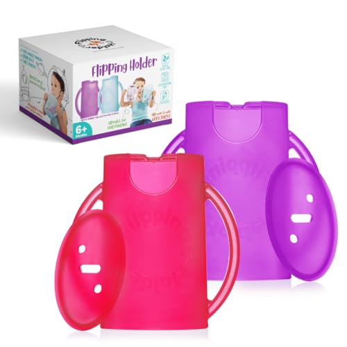 Squeeze Proof Food Pouch Holder for Toddlers (Purple & Pink)