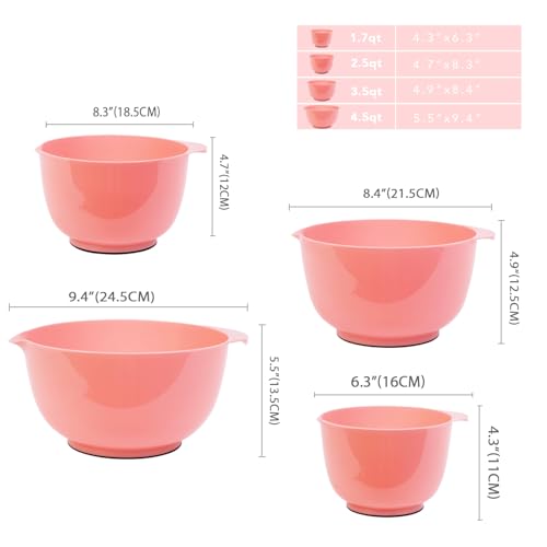 Classic Mixing Bowls Set of 4 (Red)