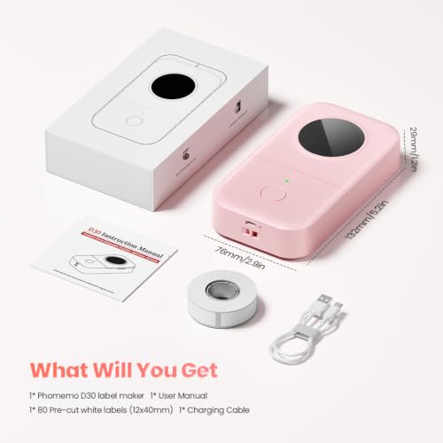 Label Maker Bluetooth Mini Portable Label Printer for Home School (72 Count)