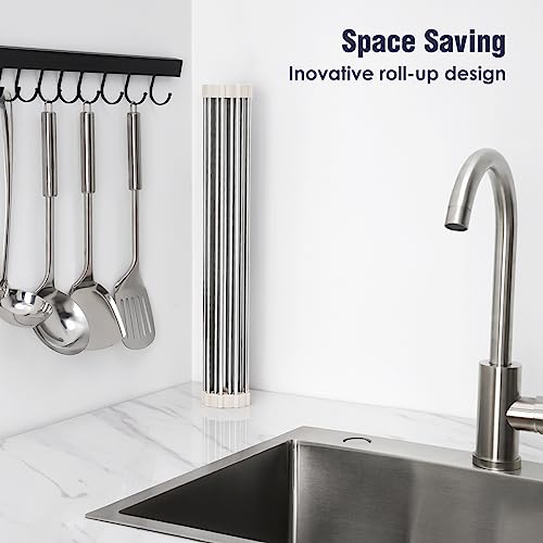 Roll Up Dish Drying Rack Over Sink