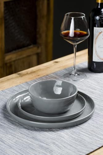 Mars Stoneware Dinnerware Set for 6 (Dark Gray / Set(18pcs))