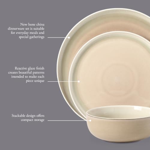 Island Bay 12 (Service for 4 (12pcs) / Cream & Green (Island Bay))