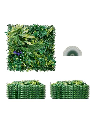 Artificial Grass Wall Panels (Mixed Leaf / 20*20IN 12P)