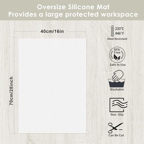 Extra Large Silicone Mats (07-translucent White / 27.6"L x 16"W)