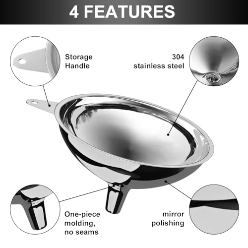Stainless Steel Large Funnel with Filter