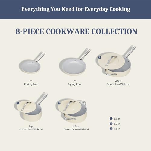Premium G7 Ceramic Cookware Set (Cream)