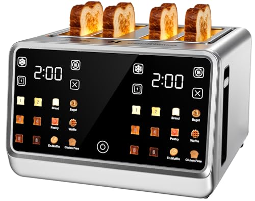 4 Slice Toaster with Dual Digital Smart TouchScreen & Independent Control Panel