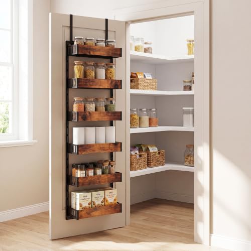 2 Pack Over the Door Pantry Organizer (Black-2P 6-Tier)