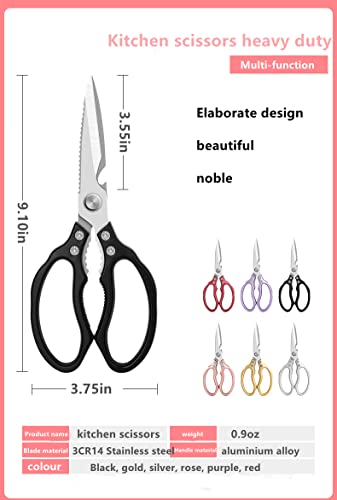 Heavy Duty Sharp Kitchen Scissors (Black)