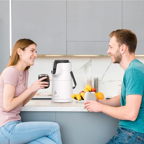 Thermal Coffee Carafe 68oz (Elegant White / 74.4 Ounces)