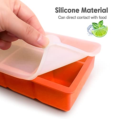 Silicone Ice Cube Trays (Dark Gray and Orange)
