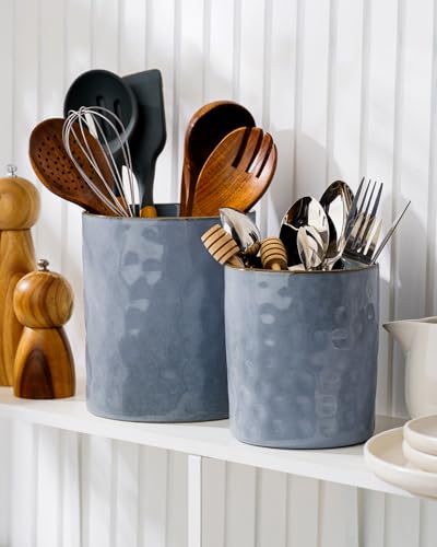 Ceramic Utensil Holder (Blue)