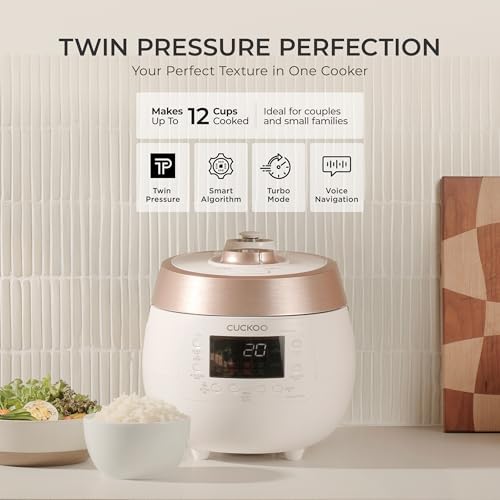 CRP RT0609FW 6 cup Twin Pressure Plate Rice Cooker & Warmer with High Heat (White)