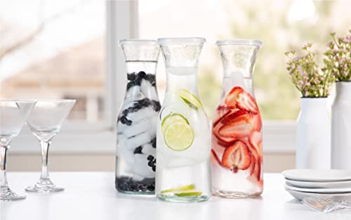 Glass Carafes with Lids (Set of 4, 1 Liter)