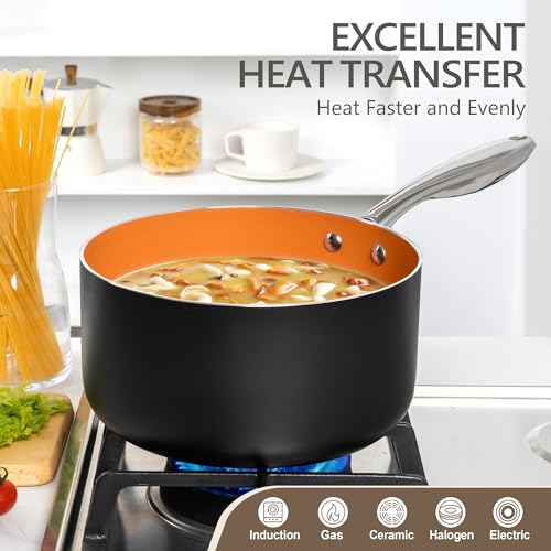 4 Quart Saucepan with Lid (4 Quarts)