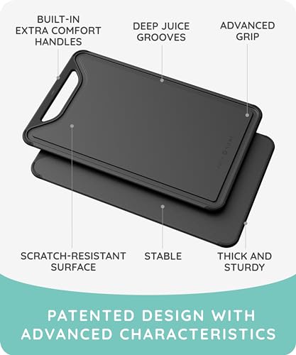 Cutting Boards for Kitchen (Black/Gray / Set of 3 (16"x10", 13"x8", 10"x7"))