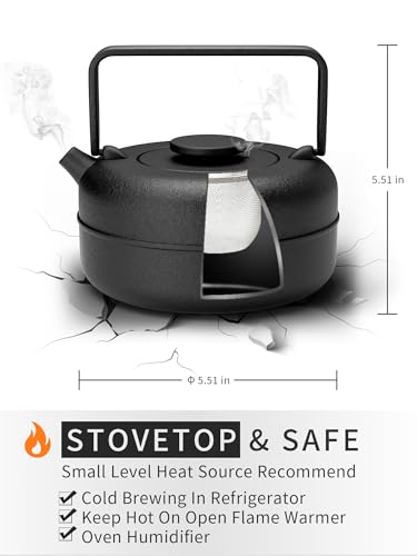 Teapot with Removable Infuser (0.8 Quarts / Black Cylinder)
