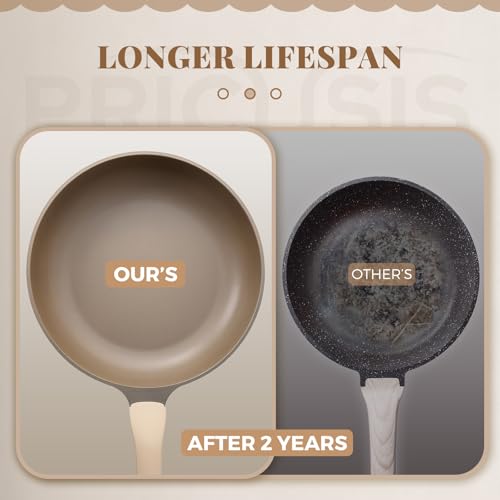 Nonstick Frying Pan with Lid (10" W/Lid / Natural Linen)