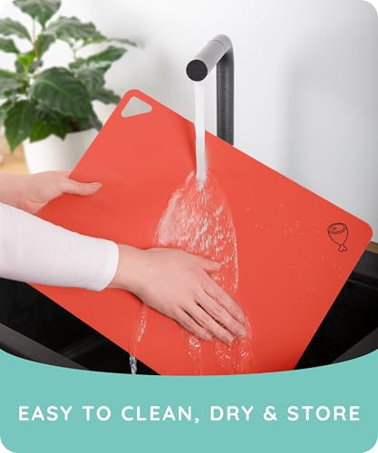 Cutting Board Alternative for Kitchen (Red / Mint / Yellow / 15"L x 12"W)