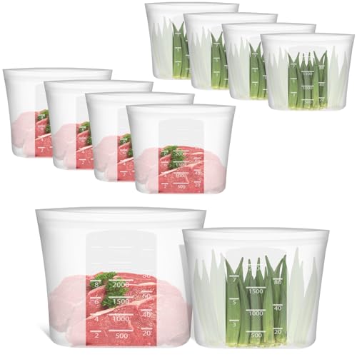 Reusable Storage Bags (Translucent | XL+L | 8 Pack)