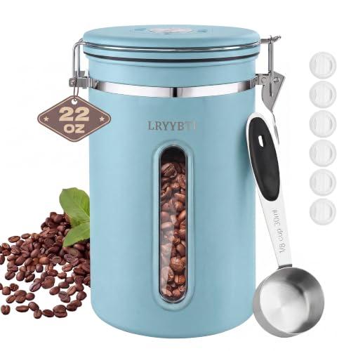 22 OZ Airtight Coffee Canister Stainless Steel (Blue / 22 oz)