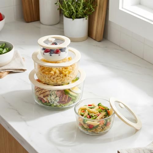 Glass Meal Prep Containers with Lids (White Sand-RD)