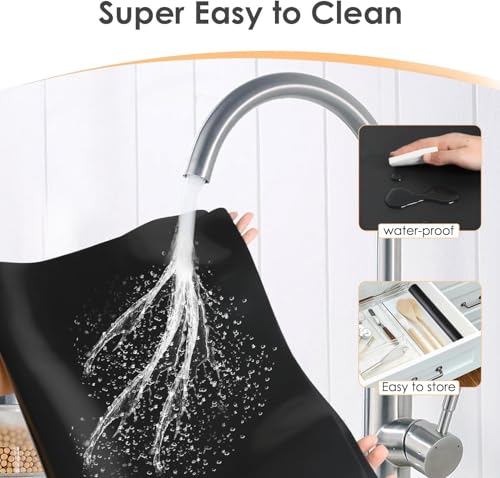 Large Silicone Mats for Kitchen Counter (06-Black / 27.6"L x 16"W)