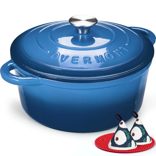 Enameled Cast Iron Dutch Oven (7 Quart / Sapphire blue)