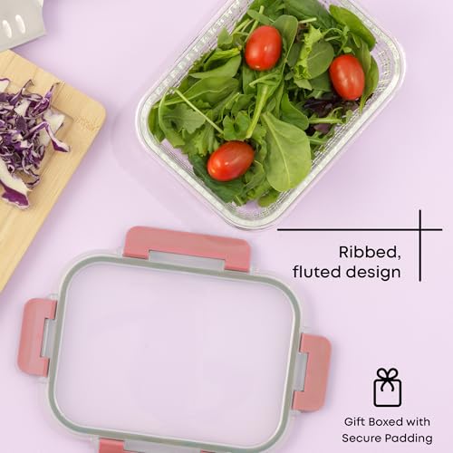 24pc Borosilicate Glass Storage Containers with Lids (Pink)