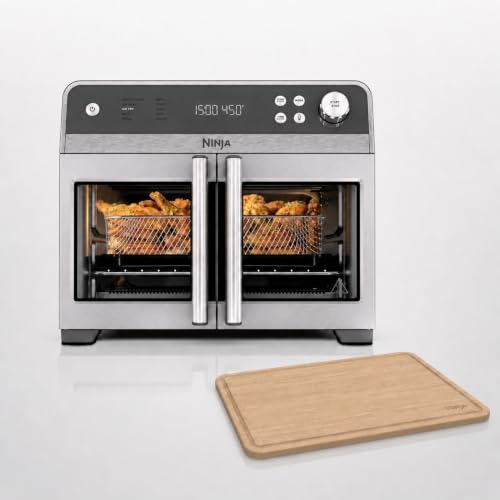 French Door Premier Air Fry Oven with Cutting Board (Silver + Cutting Board)
