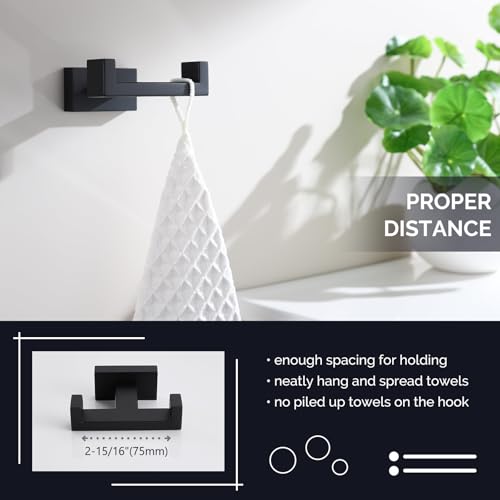 Double Towel Hook Matte Black (1 Pack / Matte Black)