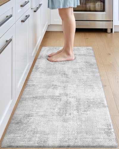 Kitchen Floor Mats Cushioned Anti Fatigue Runner (Light Grey / 59"L x 23"W x 0.4"Th)
