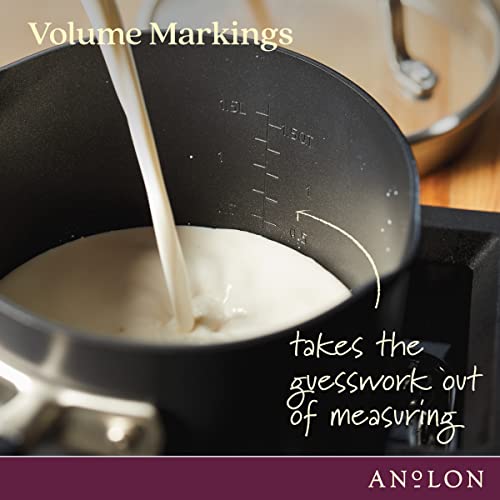 Advanced Home Nonstick Saucepan with Straining Lid (2 Quarts / Onyx)