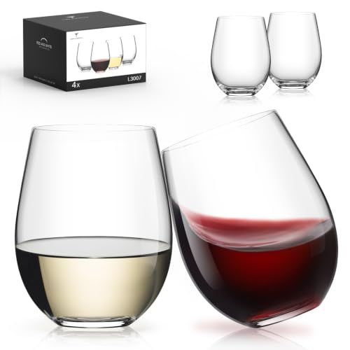 Stemless Wine Glasses Set of 4 (Set of 4-18oz)
