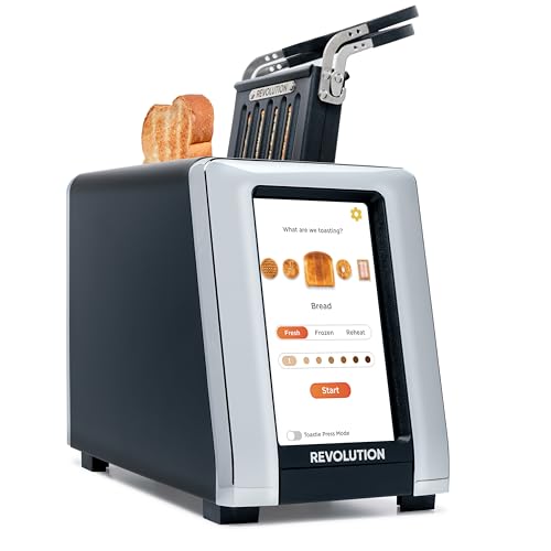 Bundle) R180 Connect Touchscreen Smart Toaster + Toastie Press – Choose from 6 Bread Types, 7 Browning Levels, & Toastie Press Mode (Black, 2-Slice) (Matte Black / R180 Connect Bundle)