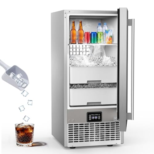 Under Counter Ice Maker with Refrigerator Function (Stainless Steel)