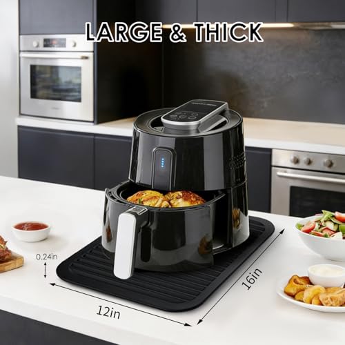 Black Silicone Trivet 16'' X 12'' Silicone Hot Pads for Kitchen Nonslip and Heat Resistant Hot Pads Trivets for Kitchen Quartz Countertops