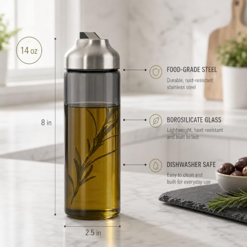 Olive Oil Dispenser Bottle for Kitchen (Grey / 14OZ Set of 1)